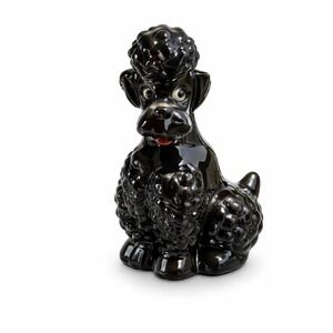 Vintage Goebel West Germany Black Poodle Ceramic Figurine KT 150 Mid Century